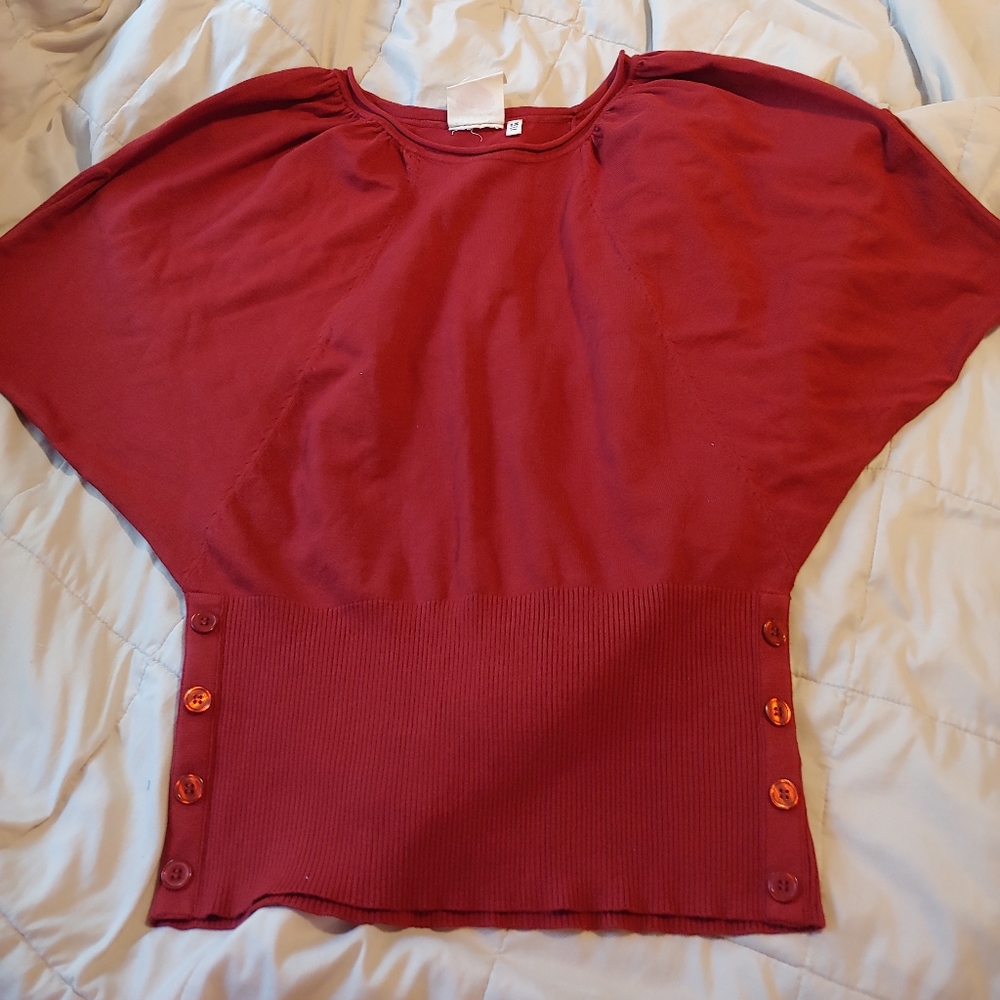 Short sleeve sweater sinch top